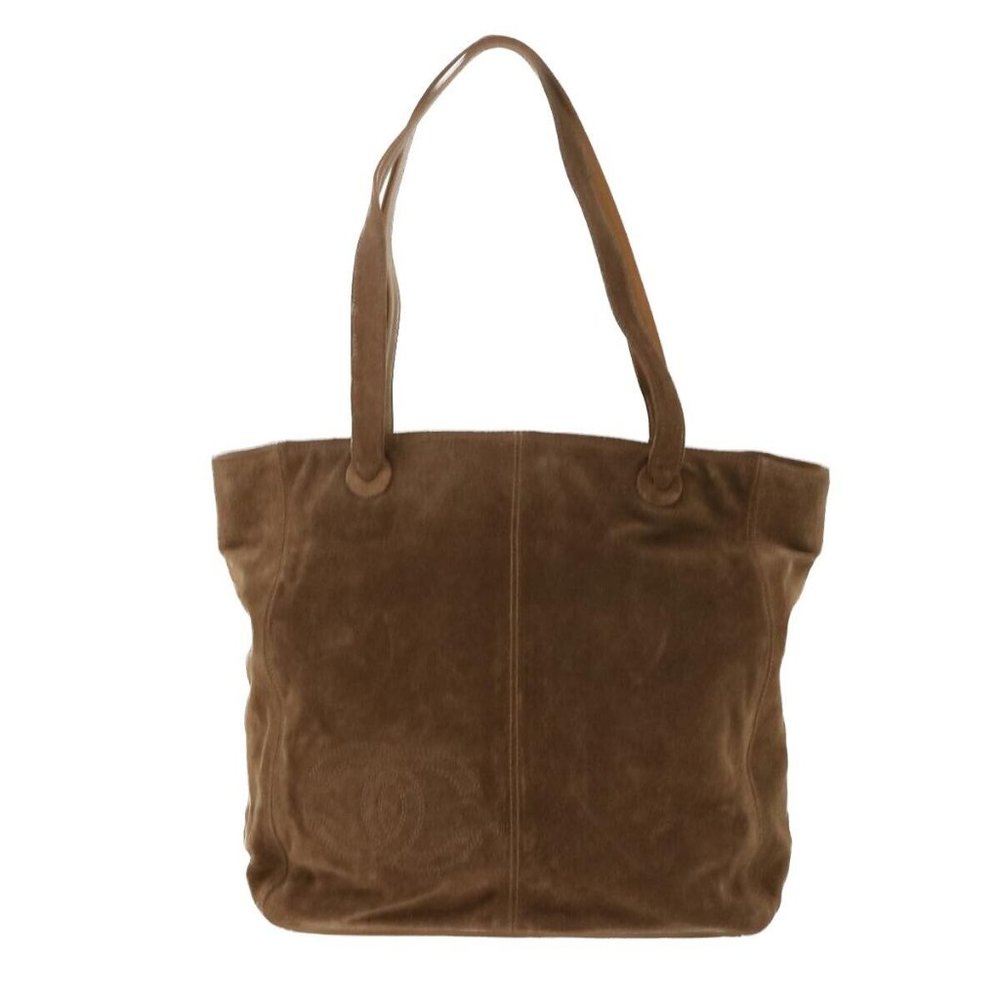 CHANEL Tote Bag Suede Brown CC Auth - Picture 2 of 15
